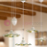 GIRASOLE Sospensione Ceramica Decorata d. 41 Rustica Country