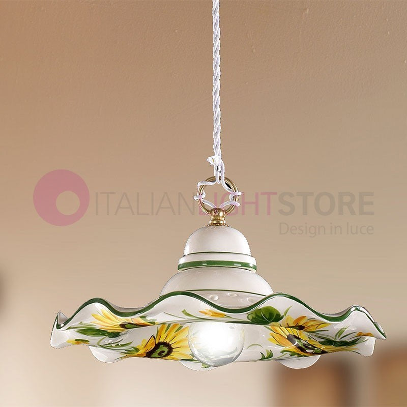 GIRASOLE Sospensione Ceramica d. 32 Rustica Country