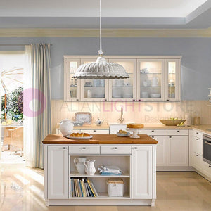 POMARANCE Sospensione Ceramica Bianca d. 42 Rustica Country