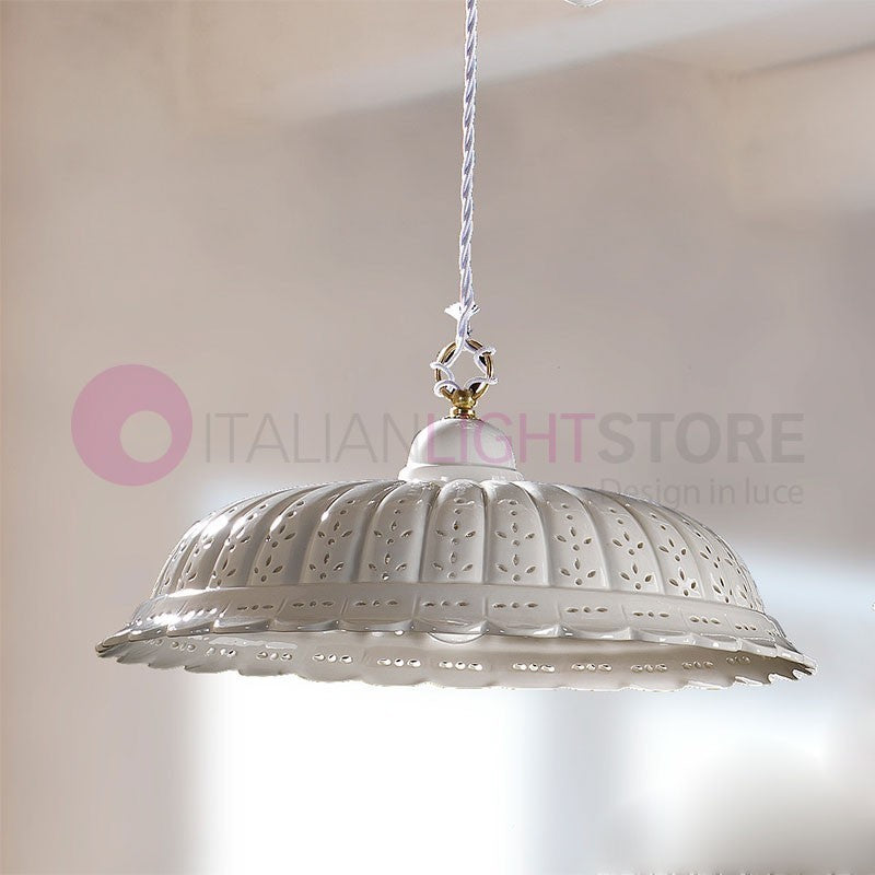 POMARANCE Saliscendi Ceramica Bianca d. 42 Rustica Country