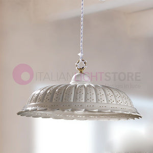 POMARANCE Saliscendi Ceramica Bianca d. 42 Rustica Country