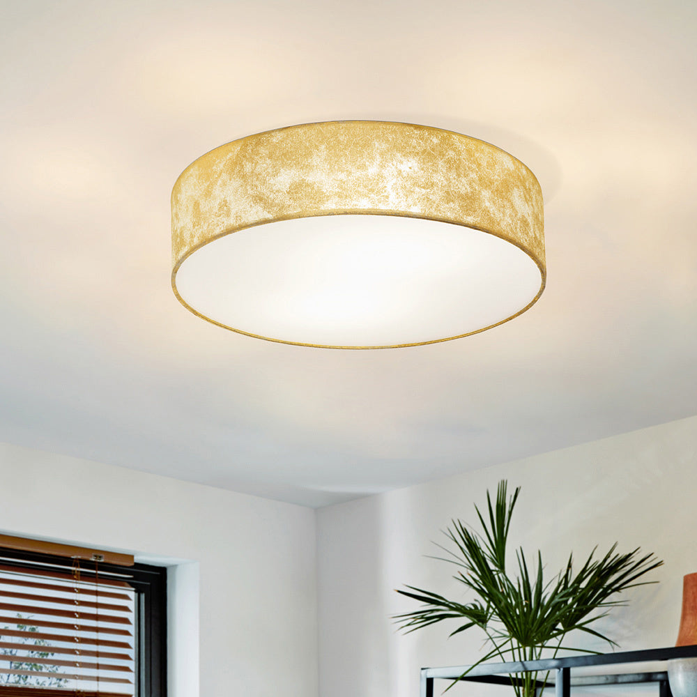 Plafoniera Contemporanea Viserbella 1 Luce Acciaio Ottone