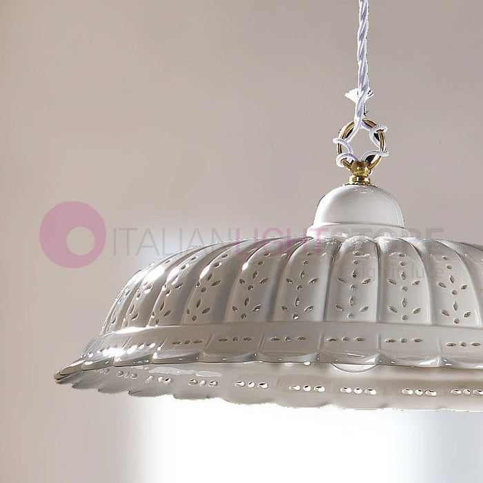 POMARANCE Saliscendi Ceramica Bianca d. 42 Rustica Country