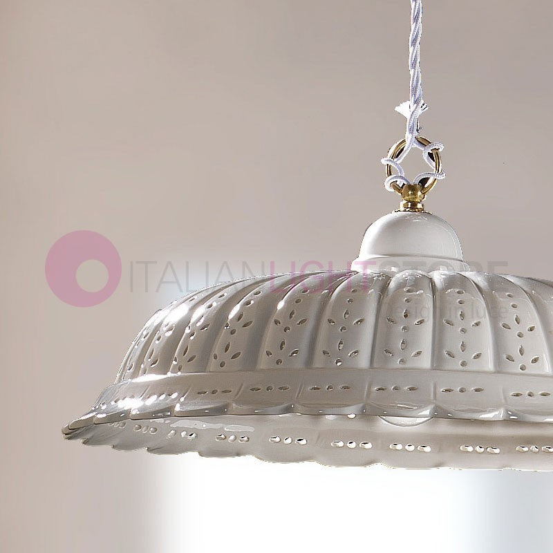 POMARANCE Saliscendi Ceramica Bianca d. 42 Rustica Country