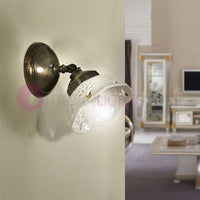 RIPARBELLA  Applique Spot Orientabile Ottone Ceramica Rustico Country