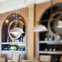 RIPARBELLA Sospensione D. 29 in Ceramica e Ottone Rustico Country