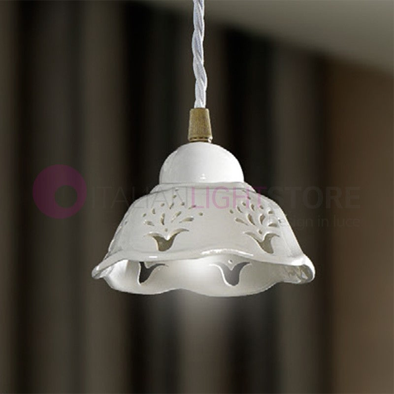 RIPARBELLA Mini Sospensione in Ceramica e Ottone Rustico Country