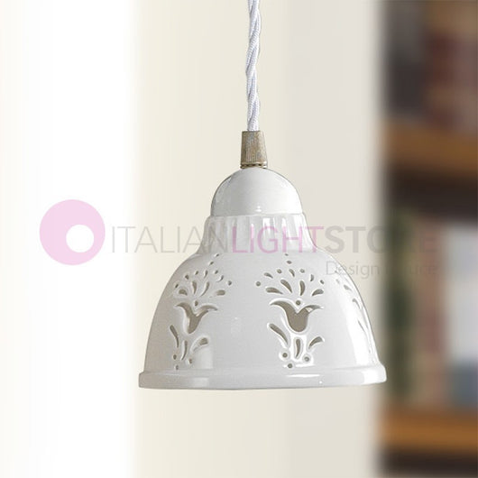 MASSERIA Mini Sospensione D.13 in Ceramica e Ottone Rustico Country