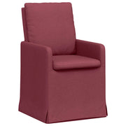 Sedie da pranzo 2 pz | Sedie da cucina Rosso vino 57 x 67 x 98 cm Tessuto