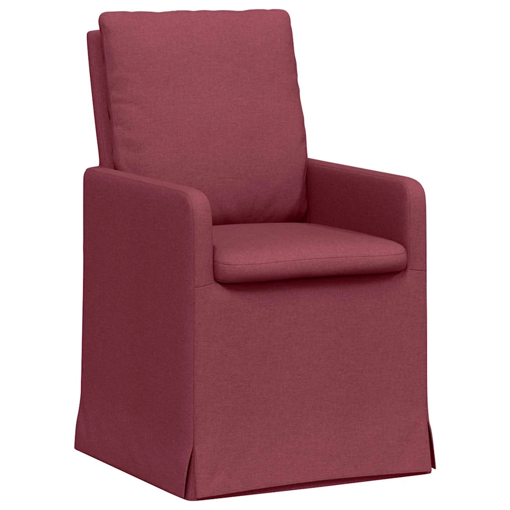 Sedie da pranzo 2 pz | Sedie da cucina Rosso vino 57 x 67 x 98 cm Tessuto