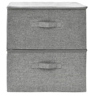 Scatole Portaoggetti 2 pz in Tessuto 43x34x23 cm Grigio