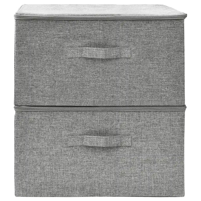 Scatole Portaoggetti 2 pz in Tessuto 43x34x23 cm Grigio