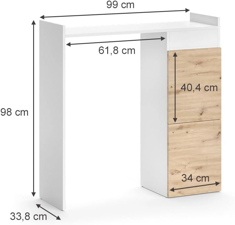 Mobile lavatrice Alf, Bianco, 99 x 98 cm con 2 cassetti, per riporre risparmiando spazio sopra la lavatrice
