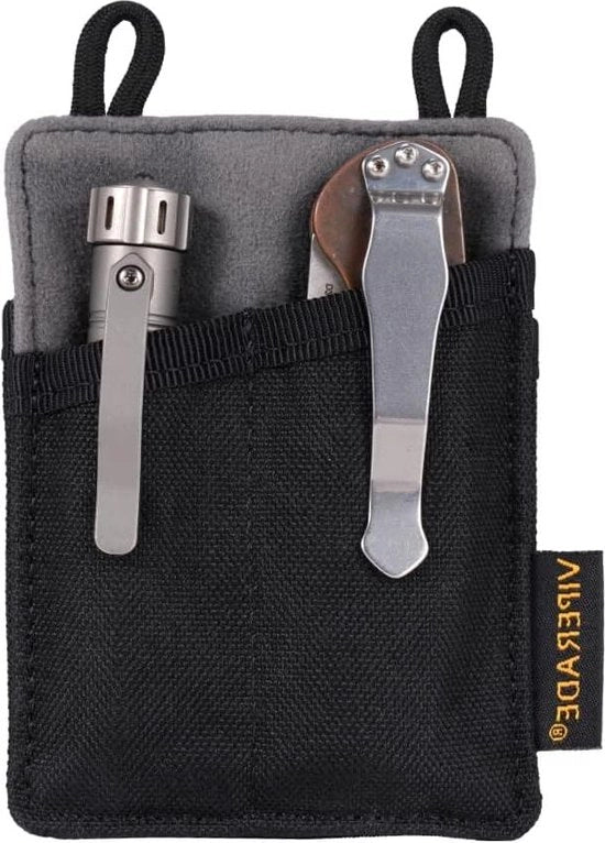 Organizzatore di base quotidiano con contenitore in nylon a 3 spazi per strumenti - nero