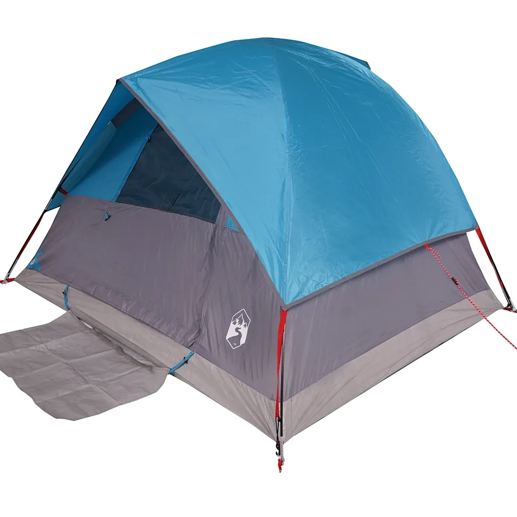 Tenda da Campeggio a Cupola per 3 Persone-Tenda per Escursionismo Blu Impermeabile 233315