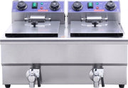 Frittelle elettriche 12x 2L RVS 1500W + 1500W contenitori rimovibili