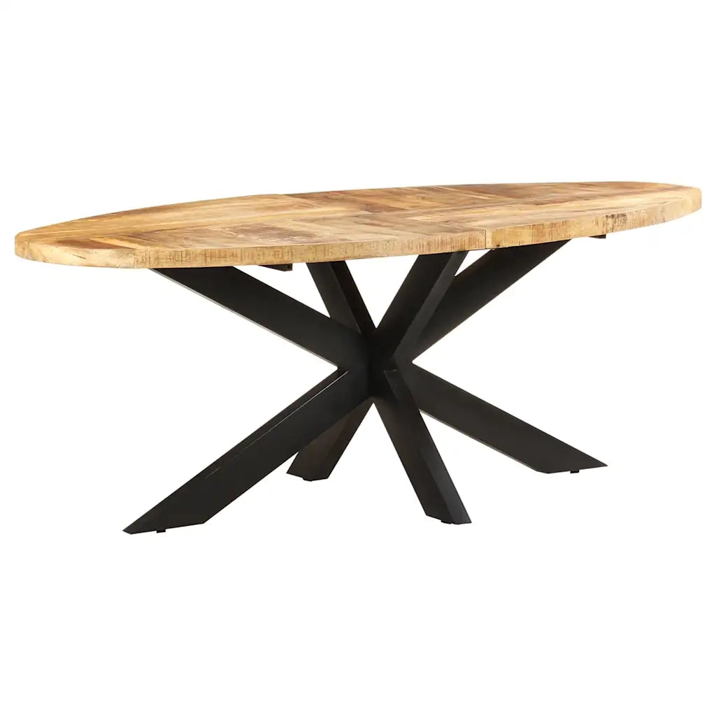 Tavolo da Pranzo Ovale 200x100x75cm in Massello di Mango Grezzo cod mxl 66519