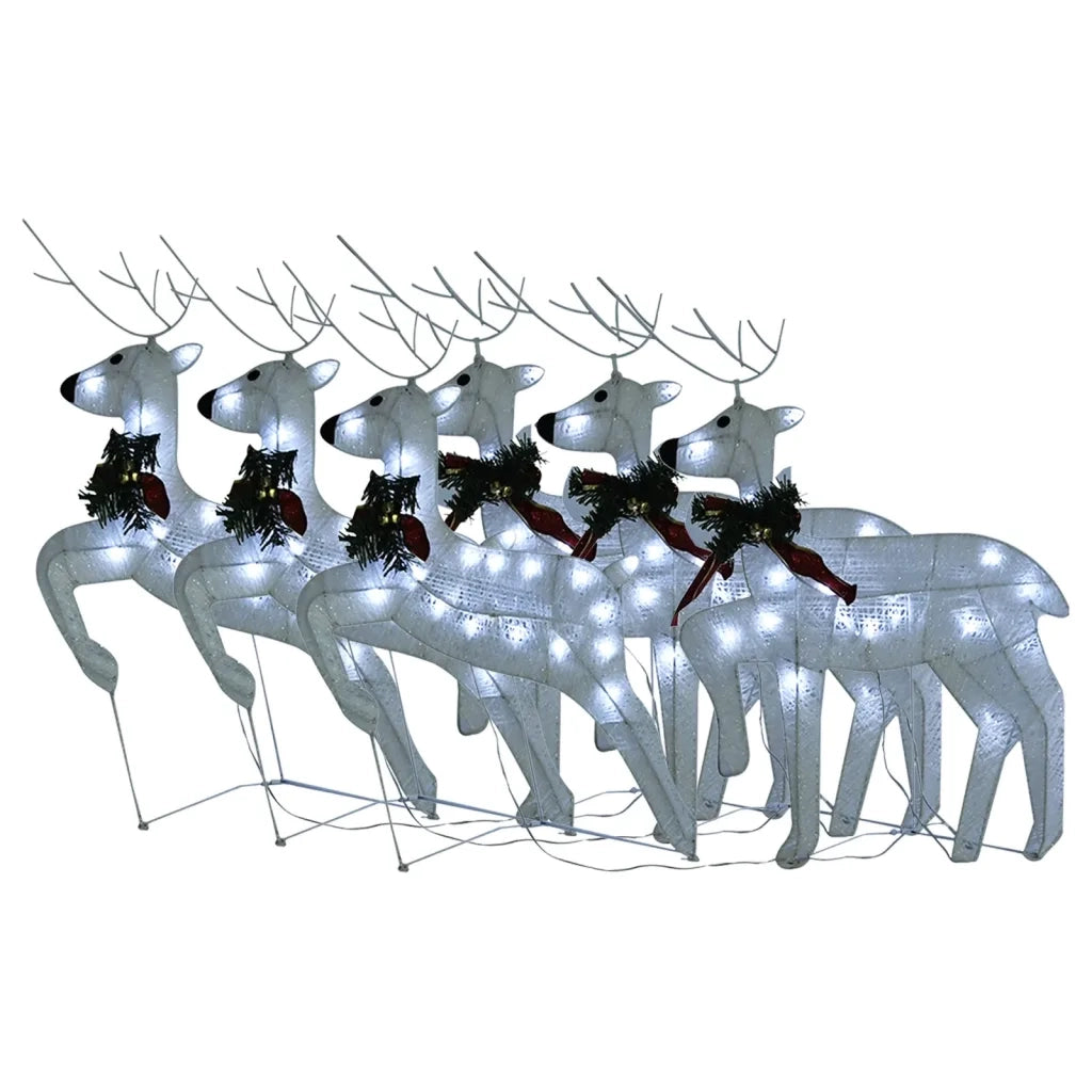 Renne di Natale 6 pz Bianche 120 LED CFW5469456
