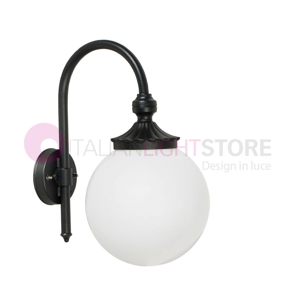 ANTARES Lanterna da esterno a Parete Antracite con Sfera Globo d.25 GARDENLIGHT