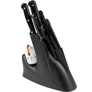 Set da Cucina 9 Pezzi Coltelli Acciaio Inossidabile Blocco Nero Forbici e Timer