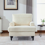 Poltrona Relax in Chenille con Braccioli e Tasche Laterali ¨C MINIMAL ¨C Grigio, Gambe in Legno