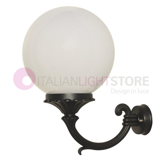 ORIONE ANTRACITE Lampada a Parete da Esterno con sfera globo policarbonato d.25 GARDENLIGHT