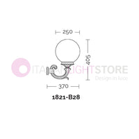 ORIONE ANTRACITE Lampada a Parete da Esterno con sfera globo policarbonato d.25 GARDENLIGHT