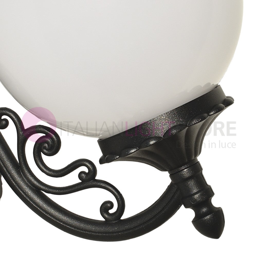 ORIONE ANTRACITE Lampada a Parete da Esterno con sfera globo policarbonato d.25 GARDENLIGHT