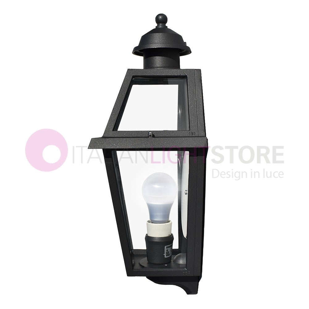 RIVALBA Mezza Lanterna a parete Applique per Esterno Vetri trasparenti GARDENLIGHT