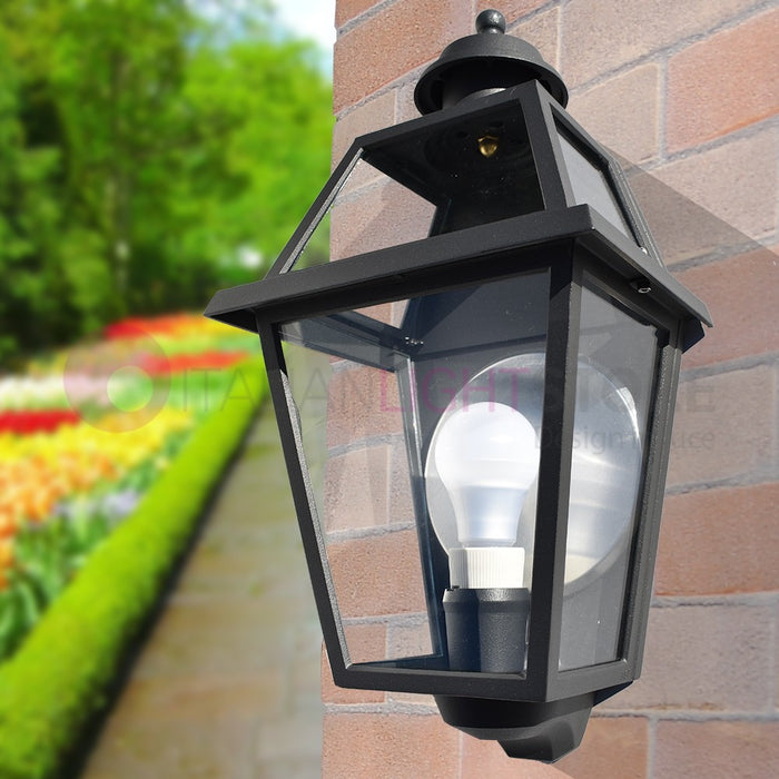 RIVALBA Mezza Lanterna a parete Applique per Esterno Vetri trasparenti GARDENLIGHT