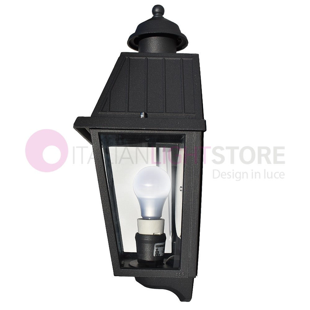 RIVALBA Mezza Lanterna a parete Applique per Esterno Vetri trasparenti GARDENLIGHT
