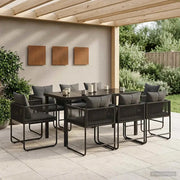 Set da Pranzo per Giardino 9 pcs Nero e antracite 3448909