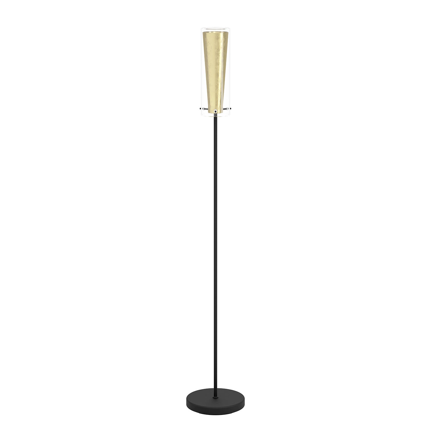 Piantana Contemporanea Pinto Gold Acciaio Nero 1 Luce E27