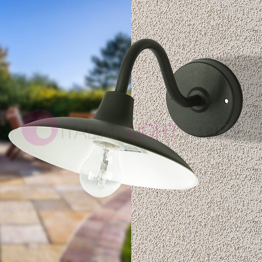 POGGIOPIANO Lanterna a parete L. 40 Applique per Esterno Piatto d.25