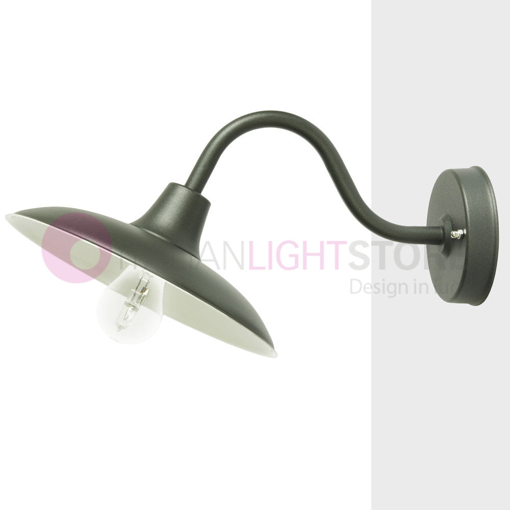 POGGIOPIANO Lanterna a parete L. 40 Applique per Esterno Piatto d.25