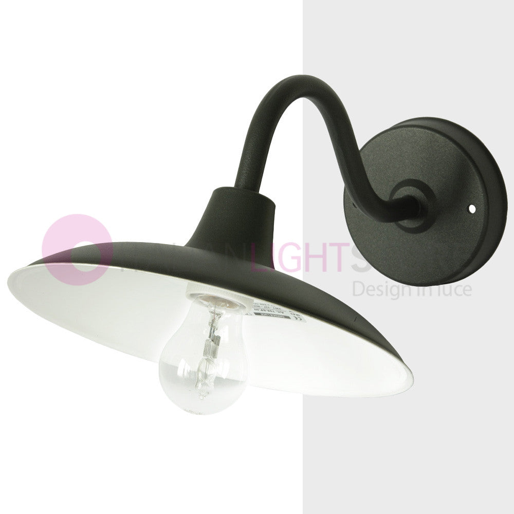 POGGIOPIANO Lanterna a parete L. 40 Applique per Esterno Piatto d.25