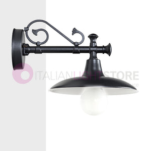 POGGIOPIANO Lanterna a parete L. 35 Applique per Esterno Piatto d.25