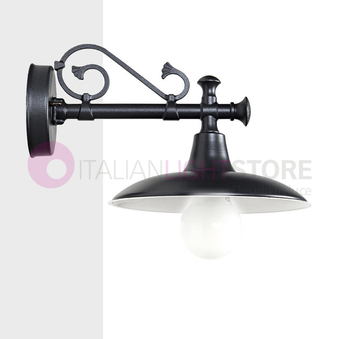 POGGIOPIANO Lanterna a parete L. 35 Applique per Esterno Piatto d.25