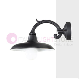 POGGIOPIANO Lanterna a parete L. 37 Applique per Esterno Piatto d.29