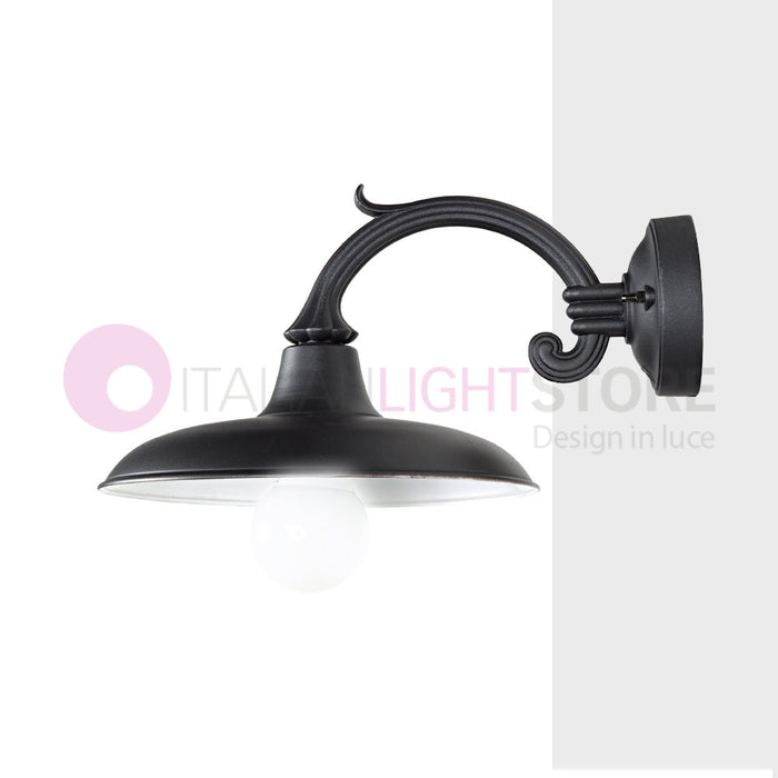 POGGIOPIANO Lanterna a parete L. 37 Applique per Esterno Piatto d.29