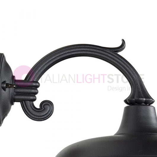 POGGIOPIANO Lanterna a parete L. 37 Applique per Esterno Piatto d.29