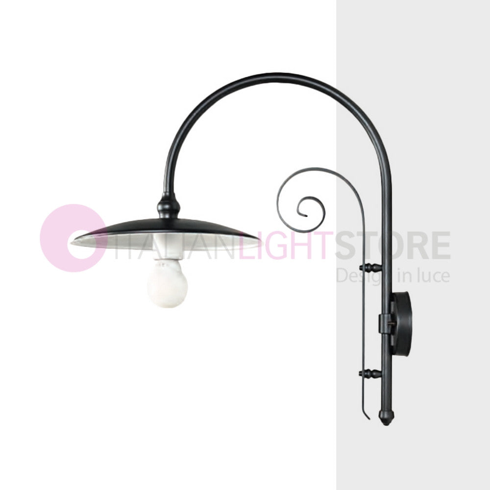 TORRIOLA Lanterna a parete L. 61 Applique per Esterno Piatto d.36