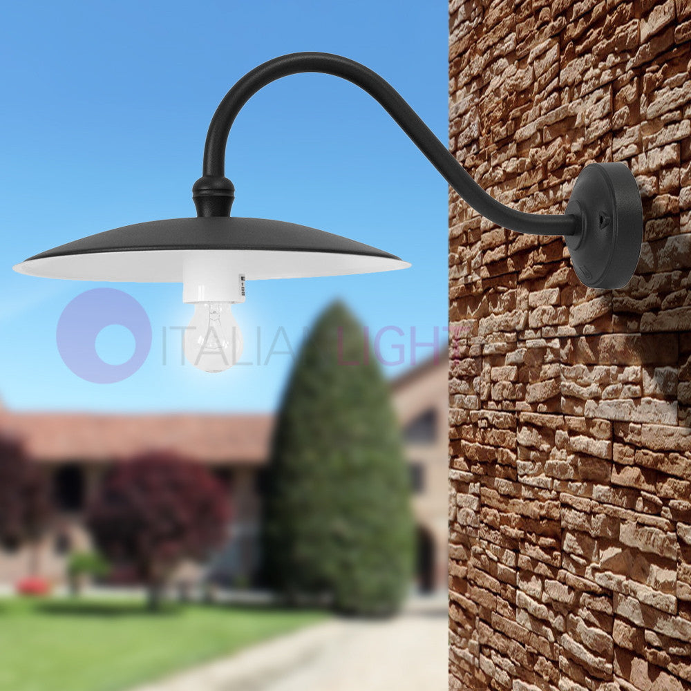 TORRIOLA Lanterna a parete L. 62 Applique per Esterno Piatto d.36