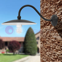 TORRIOLA Lanterna a parete L. 62 Applique per Esterno Piatto d.36