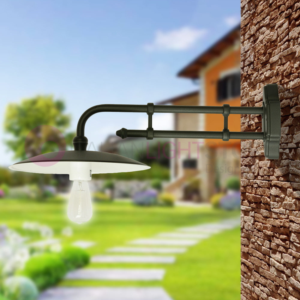 TORRIOLA Lanterna a parete L. 69 Applique per Esterno Piatto d.36