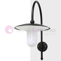 PATIO Lanterna a parete L. 61 Applique per Esterno Piatto d.36 e diffusore in policarbonato opale