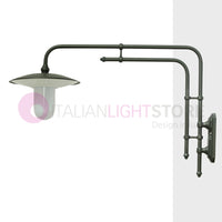 PATIO Lanterna a parete L. 102 Applique per Esterno Piatto d.36 e diffusore in policarbonato opale