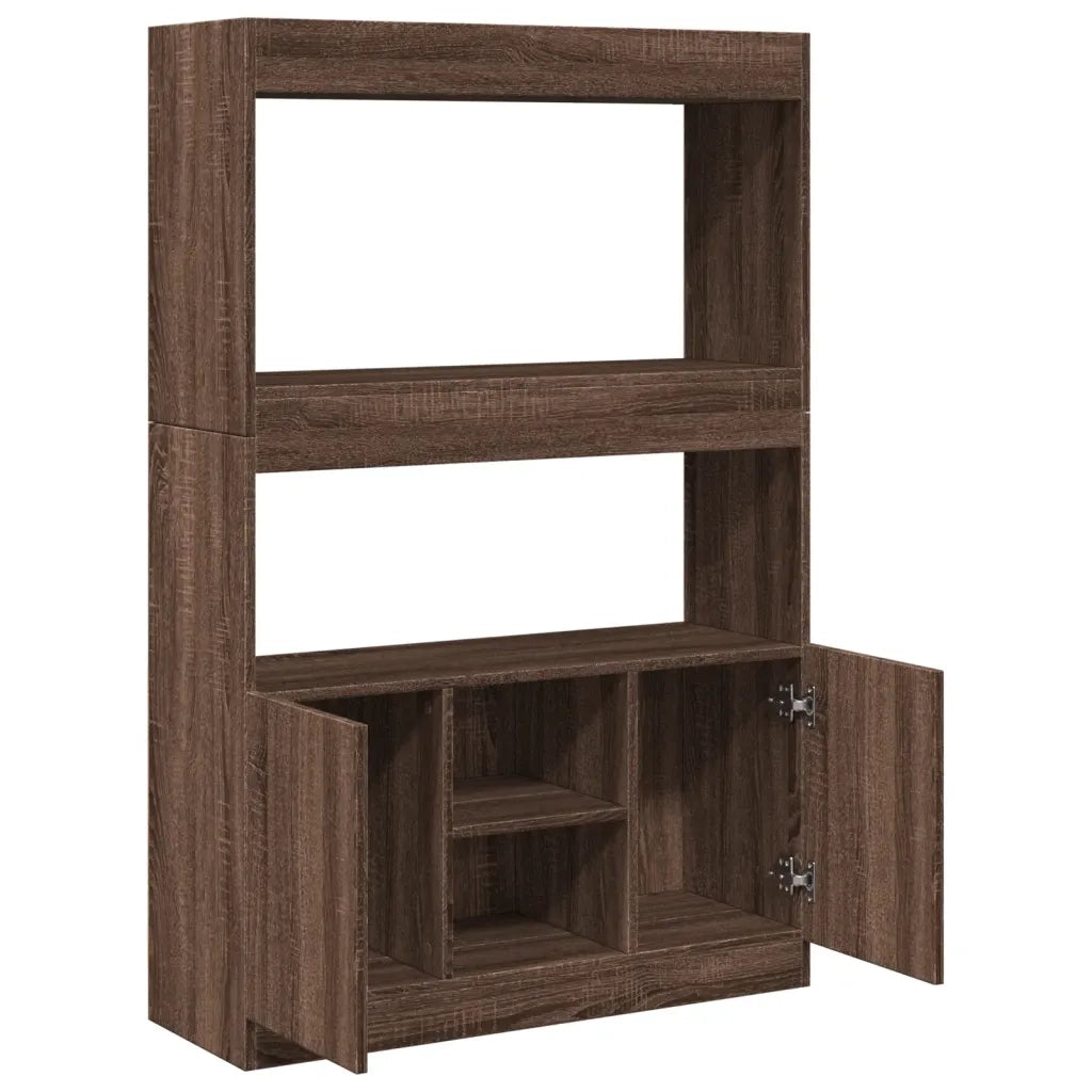 Credenza | Madia | Buffet da pranzo | Armadio da pranzo Rovere Marrone 92x33x140 cm in Legno Multistrato