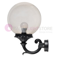 PANAMA Lampada a Parete Lanterna da Esterno ANTRACITE con sfera globo policarbonato d.25 FUME'