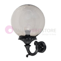 PANAMA Lampada a Parete Lanterna da Esterno ANTRACITE con sfera globo policarbonato d.25 FUME'